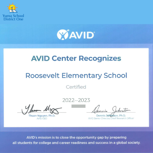 2022-2023 AVID Elementary School award